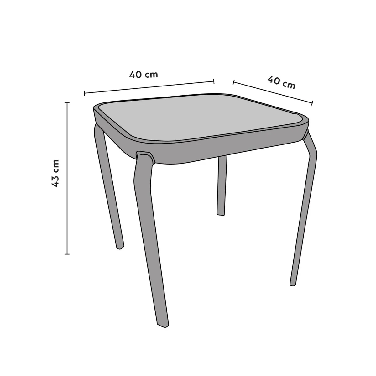 NORTHWEST - Mesa Auxiliar Terraza Dolce Vita 40x40x43cm Northwest