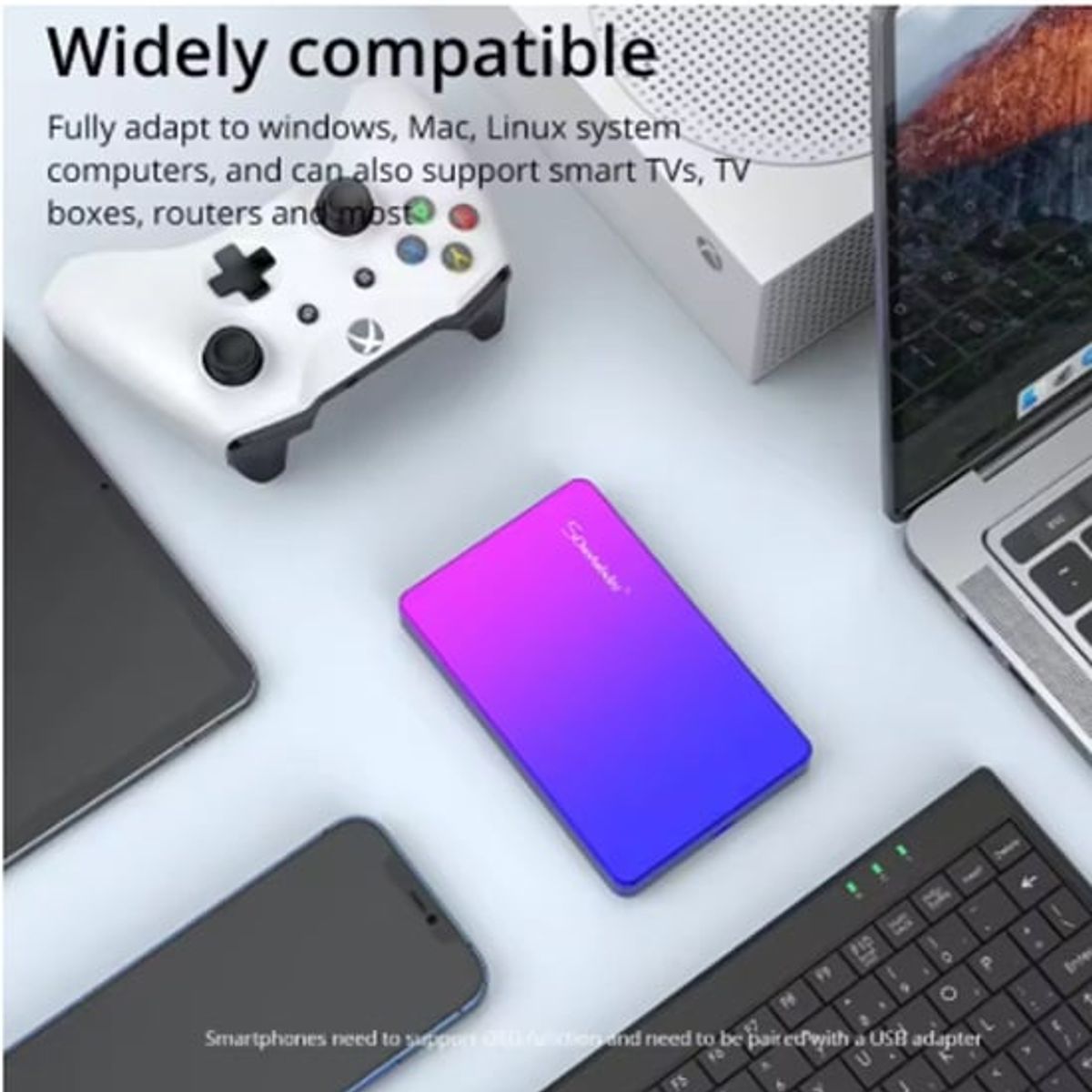 GENERICO - Disco Duro Externo Portatil HDD Solido Sonambulist 500GB Color Morado