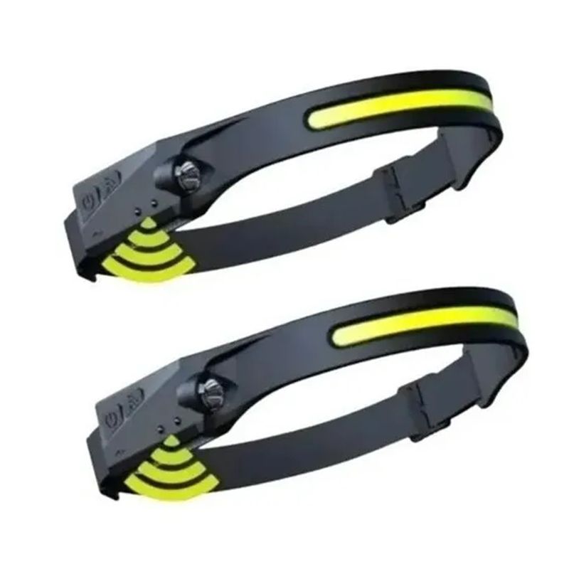 GENERICO - Pack X2 Linterna Frontal Led Con Sensor Luz Camping Minero