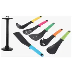 GENERICO - Set 6 Utensilios Para Cocina Cucharones Espumaderas Espátula