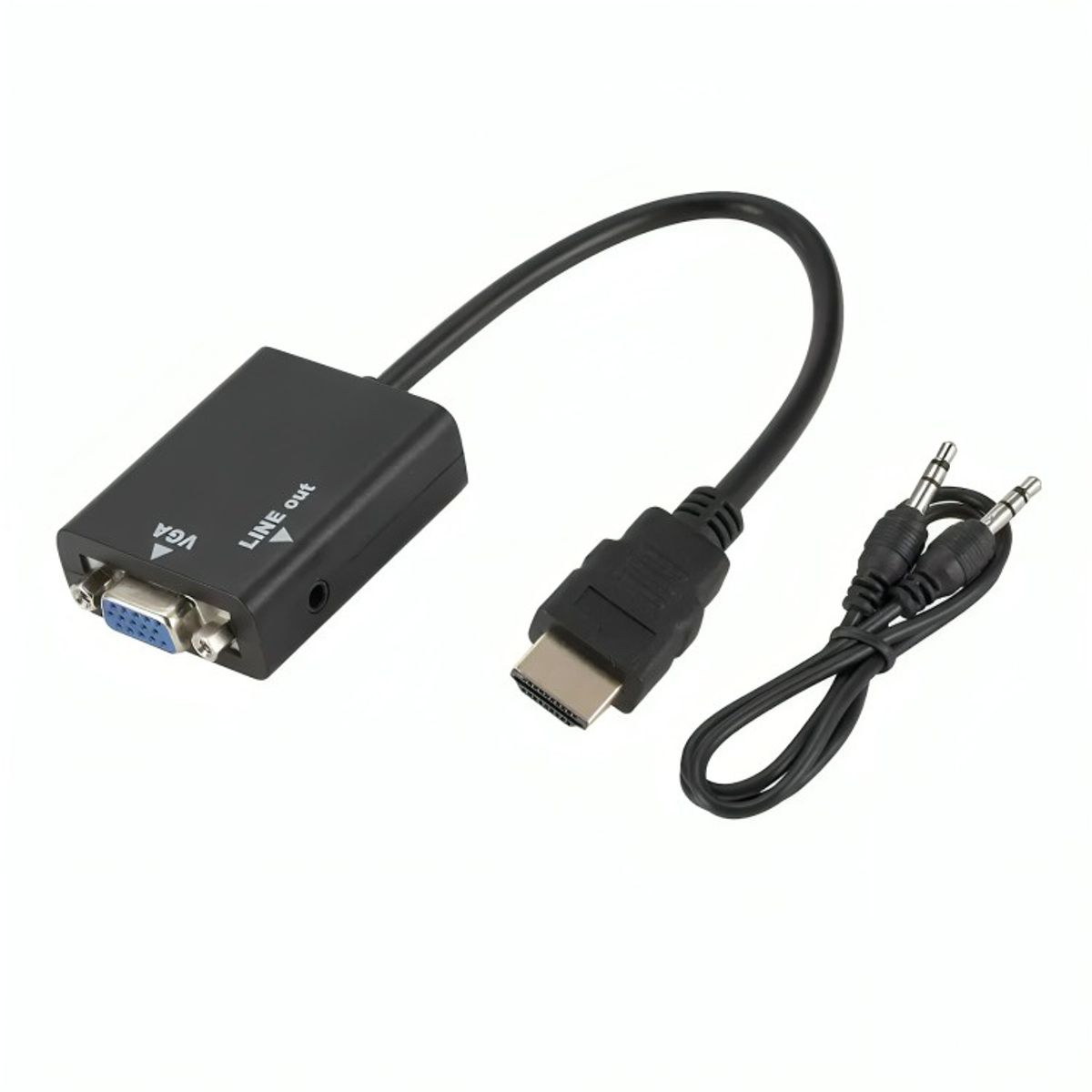 GENERICO - Adaptador Cable de Conversión Hdmi A Vga + Audio Hd