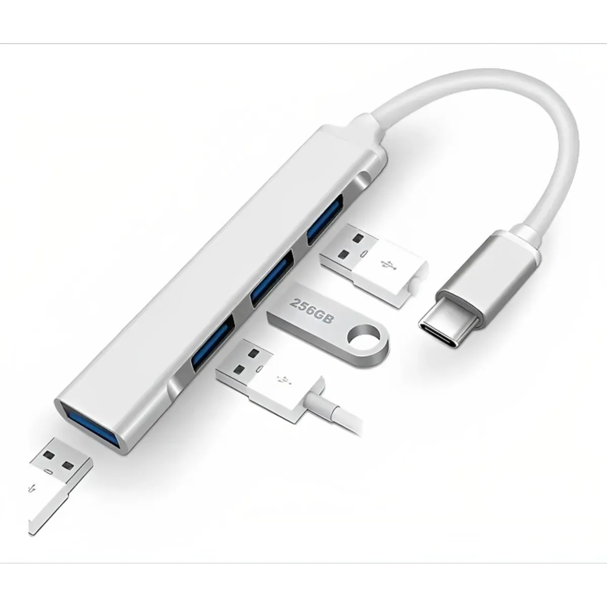 GENERICO - Adaptador Usb Hub Tipo C 4 X Usb 30 4 En 1