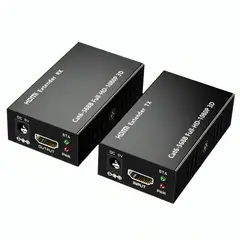GENERICO - Extensor Video Audio Digital 60mts Hdmi Cable Red Utp Rj45