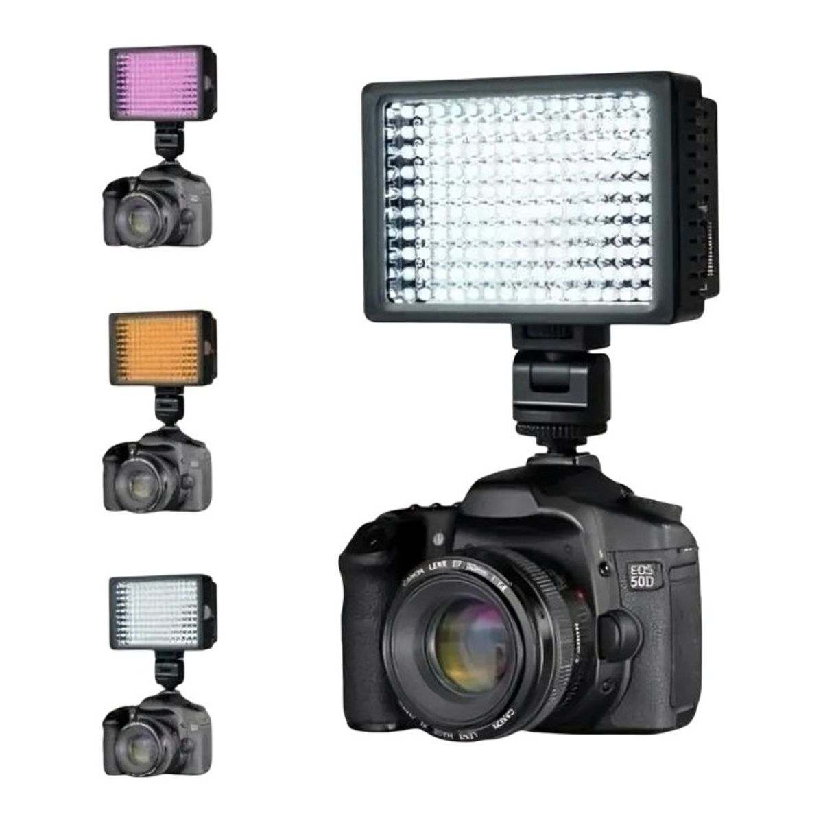 GENERICO - Foco Led 160 Luces Flash Cámara Videograbadora + 2 Filtros