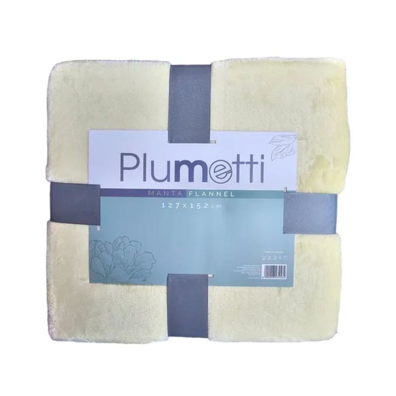 PLUMETTI - Manta Plumetti Flannel (127 X 152 Cm) Color Amarillo Claro