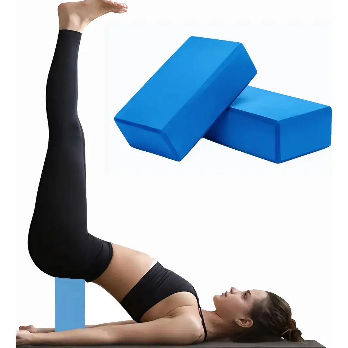 GENERICO - Ladrillo Yoga Bloque de Yoga fitness pilates 2 und, Azul