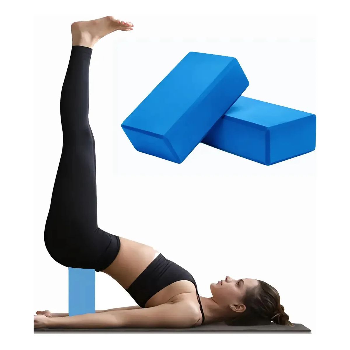 GENERICO - Ladrillo Yoga Bloque de Yoga fitness pilates 2 und, Azul