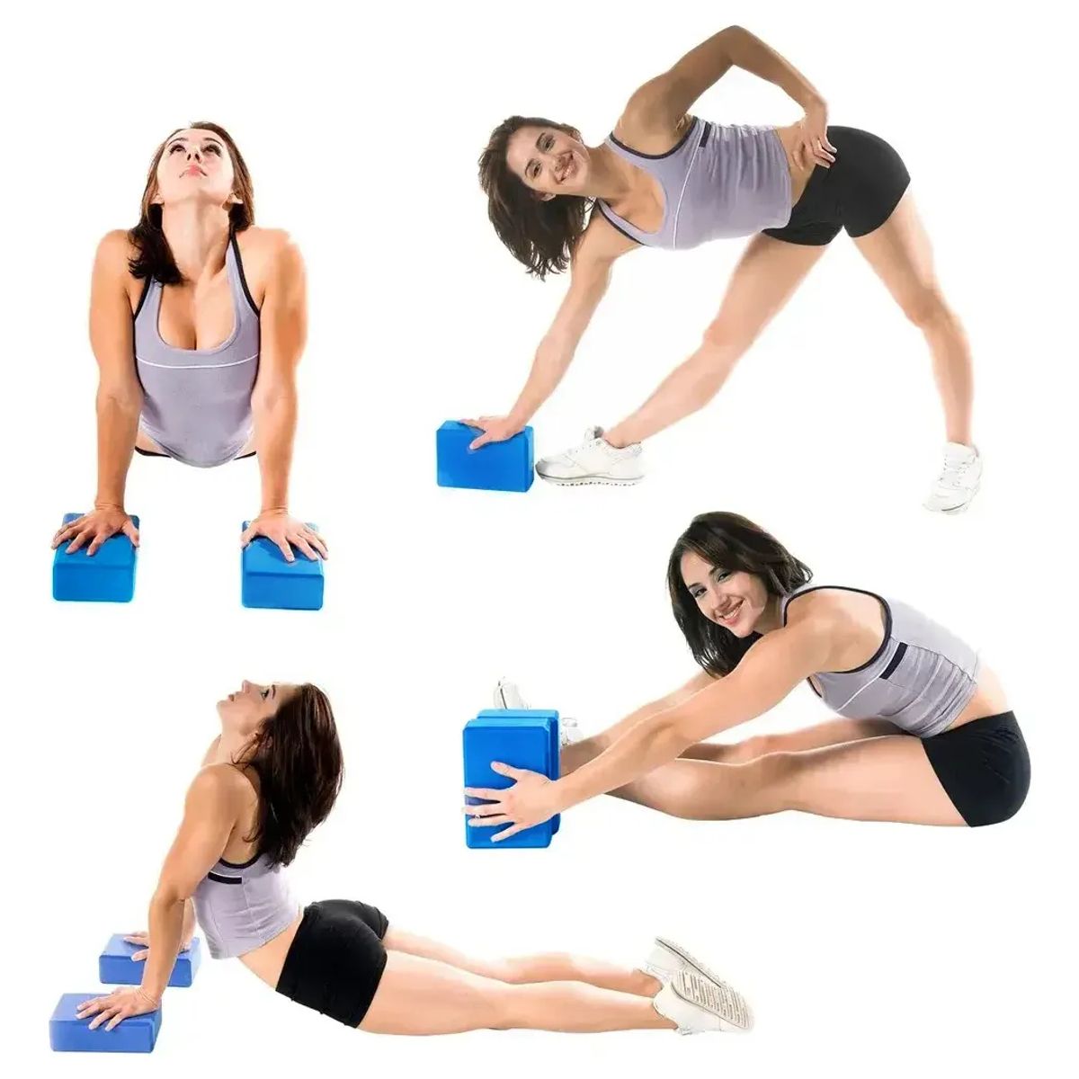 GENERICO - Ladrillo Yoga Bloque de Yoga fitness pilates 2 und, Azul