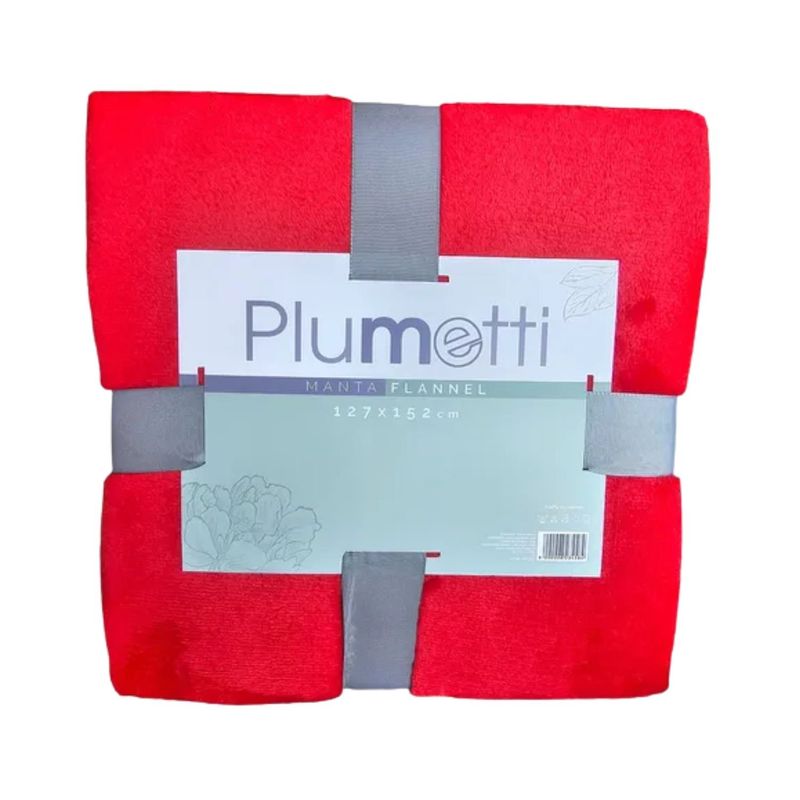 PLUMETTI - Manta Plumetti Flannel (127 X 152 Cm) Color Rojo