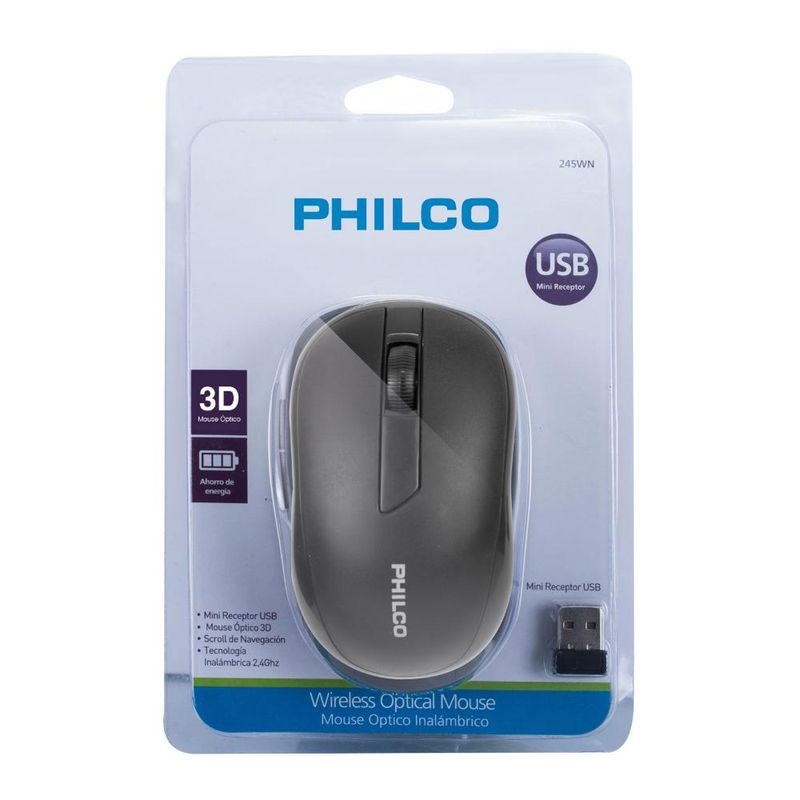 PHILCO - MOUSE OPTICO INAL 2.4 GHZ PHILCO NEGRO