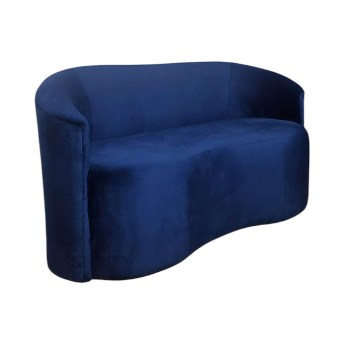 DISEÑOS VALESTRINI - SOFA MONACO CURVO FELPA AZUL MARINO