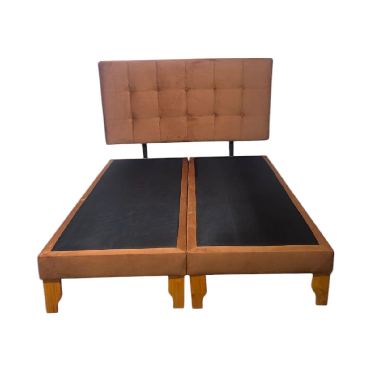 DISEÑOS VALESTRINI - CAMA DOS PLAZAS FELPA CAMEL