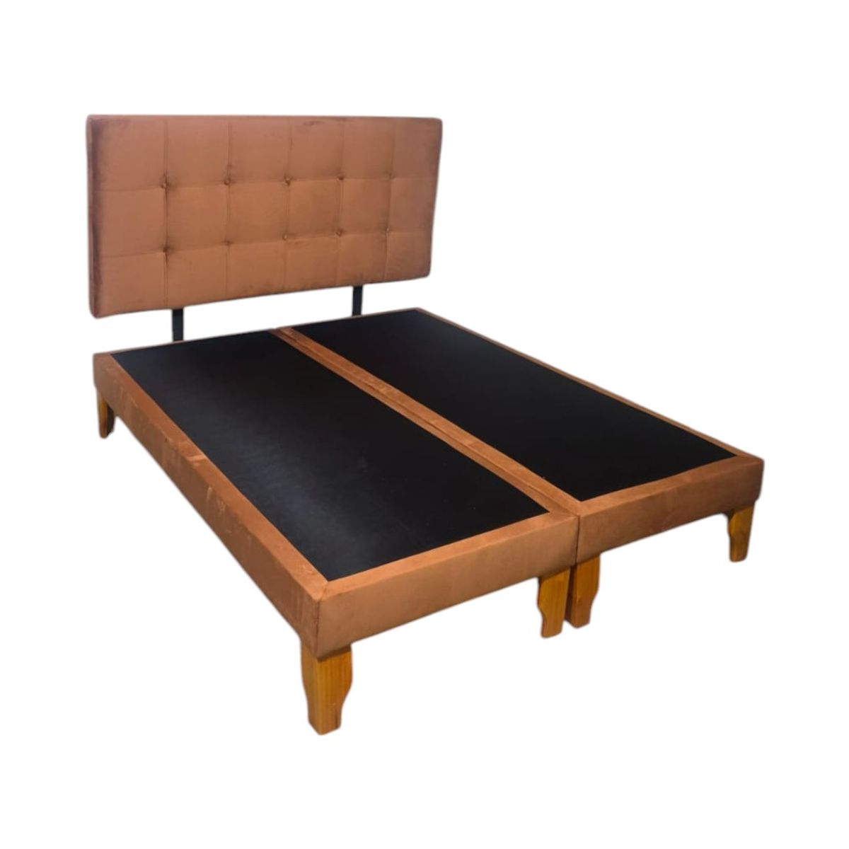 DISEÑOS VALESTRINI - CAMA DOS PLAZAS FELPA CAMEL