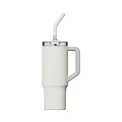 XIAOMI - Botella de Agua con Bombilla Acero Inoxidable 1L - Blanco