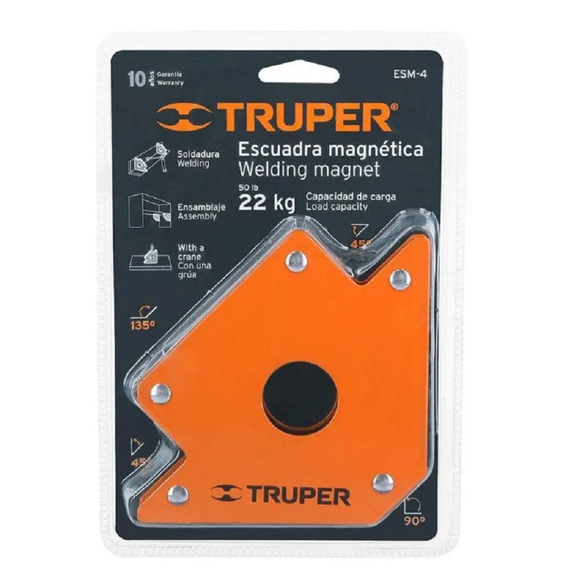 TRUPER - ESCUADRA MAGNETICA PARA SOLDAR 4 PULG TRUPER.