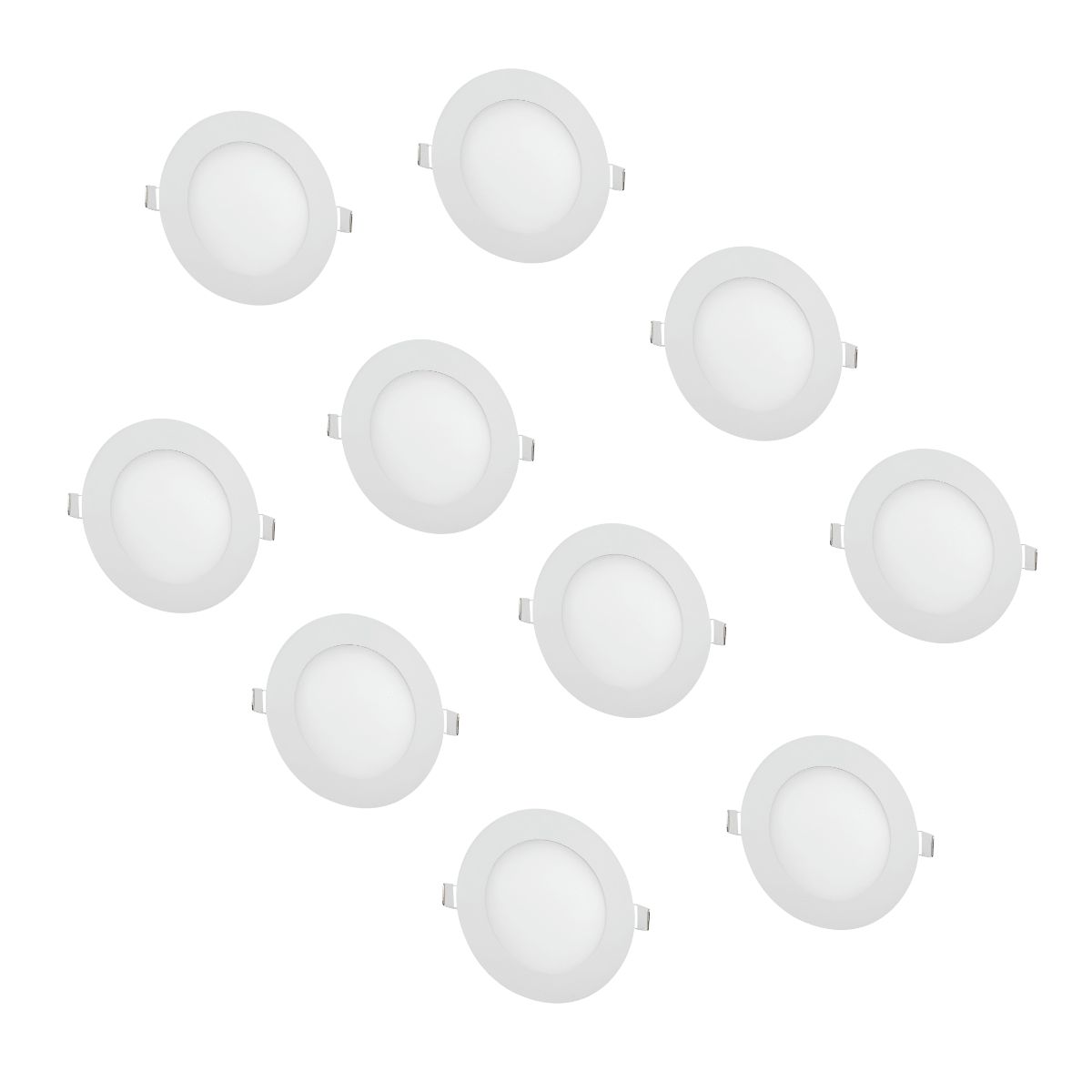 WANT - 10 Focos Panel Led 12W Redondo Embutido 220V Luz Cálida