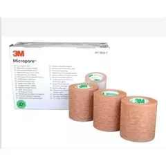 3M - Tela Micropore 2,5 cm x 9,1 metro Color Cafe. Caja 12 unidades