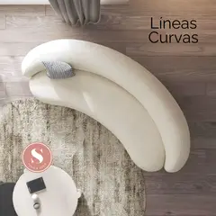 SANTU HOME & DECO - Sofá Curvo Estilo Moderno Sherpa 4 Cuerpos
