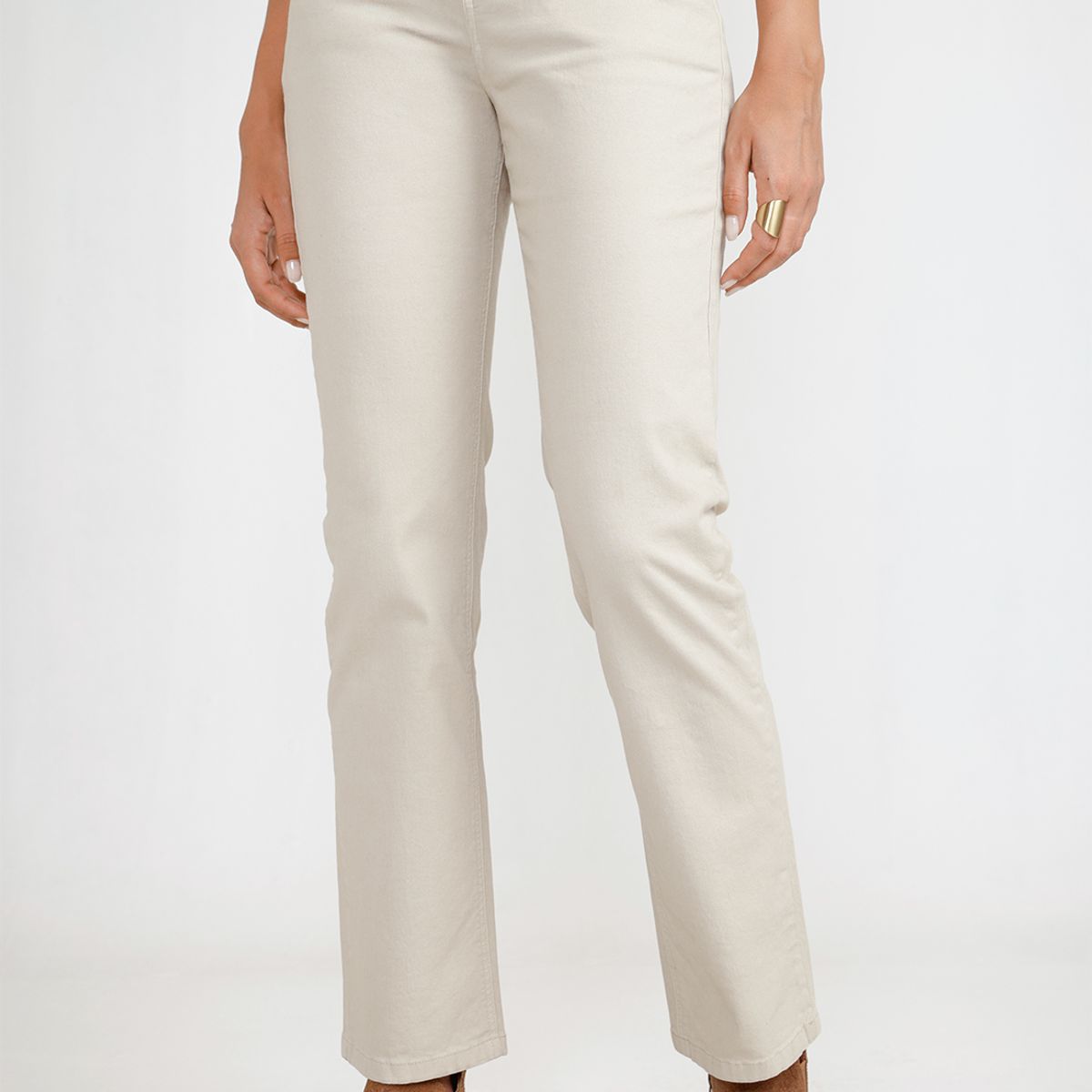 CANADIENNE - Pantalón Básico Mujer Algodón Peruano Beige