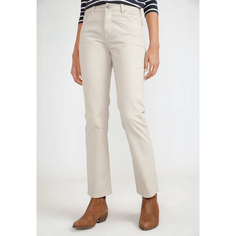 CANADIENNE - Pantalón Básico Mujer Algodón Peruano Beige Canadienne