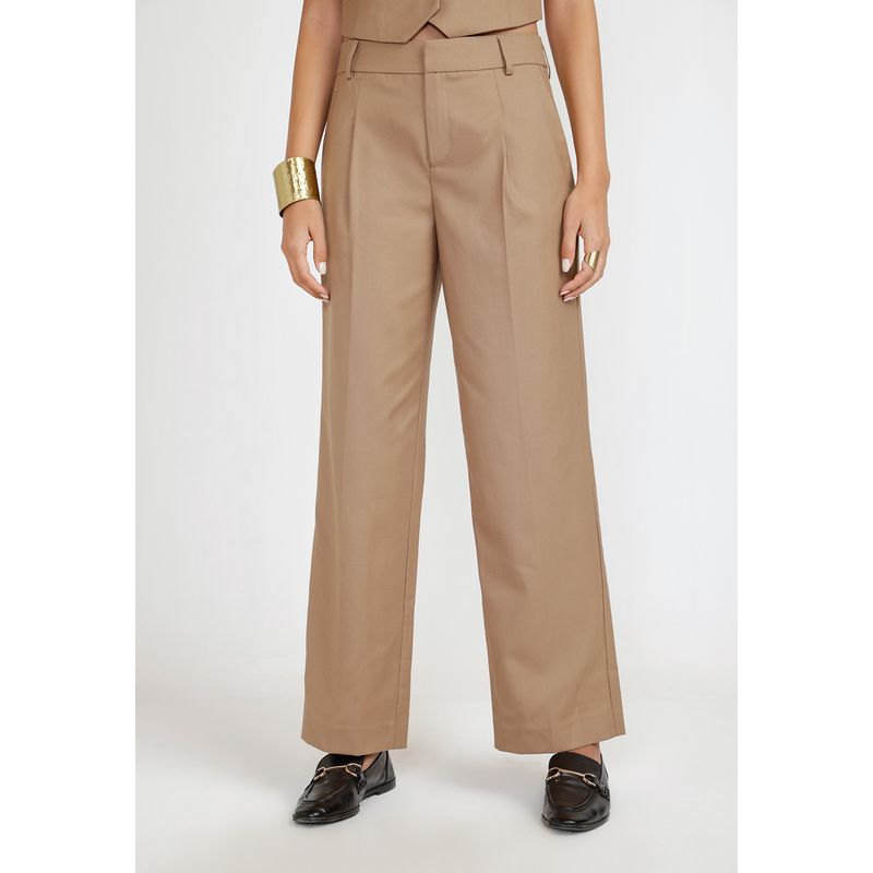CANADIENNE - Pantalón Mujer Lana Camel Canadienne