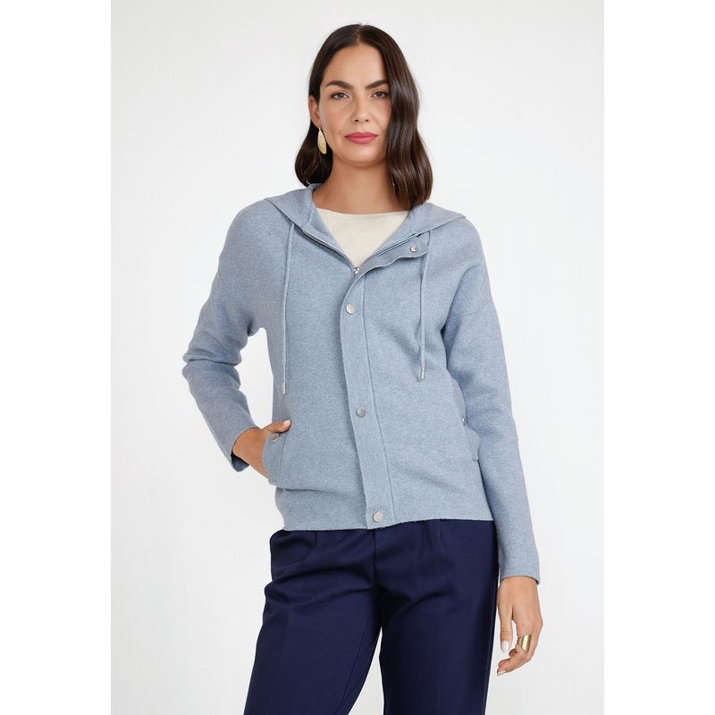 CANADIENNE - Polerón Mujer Viscosa Gris Claro Canadienne
