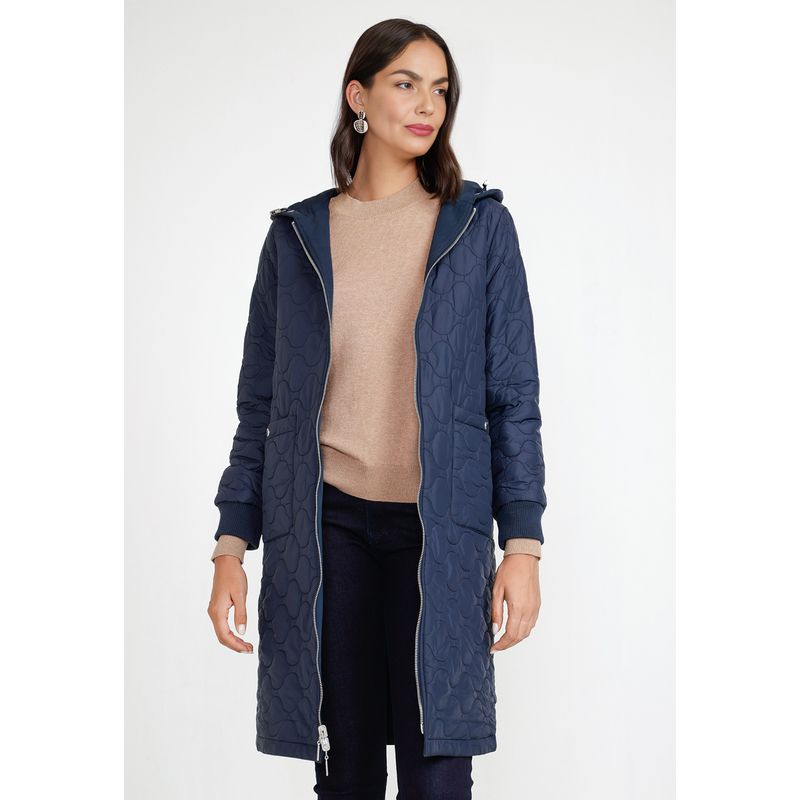 CANADIENNE - Parka Larga Reversible Mujer Marino Canadienne