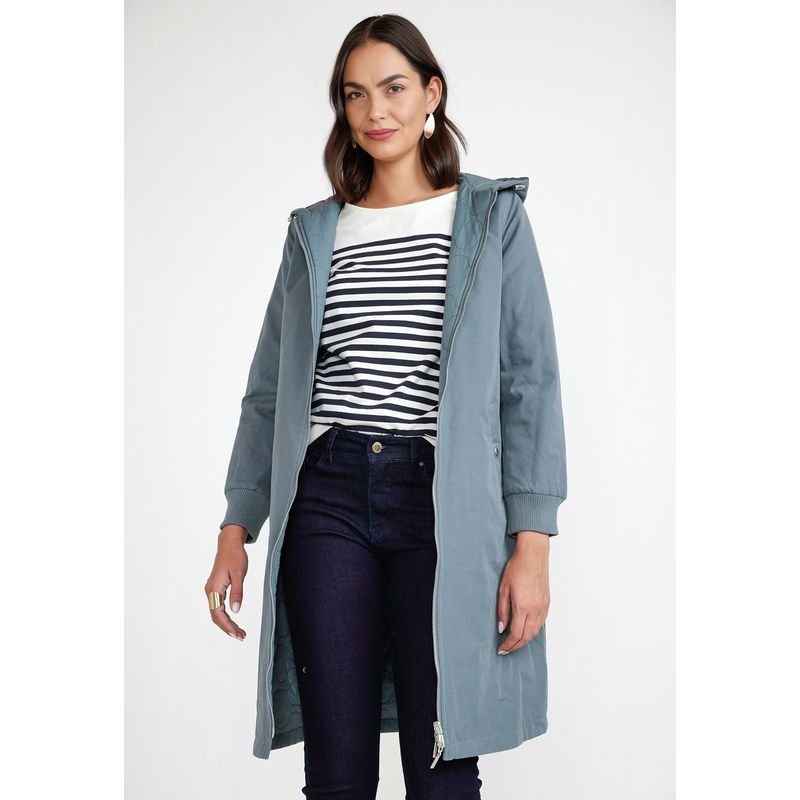 CANADIENNE - Parka Larga Reversible Mujer Celeste Canadienne