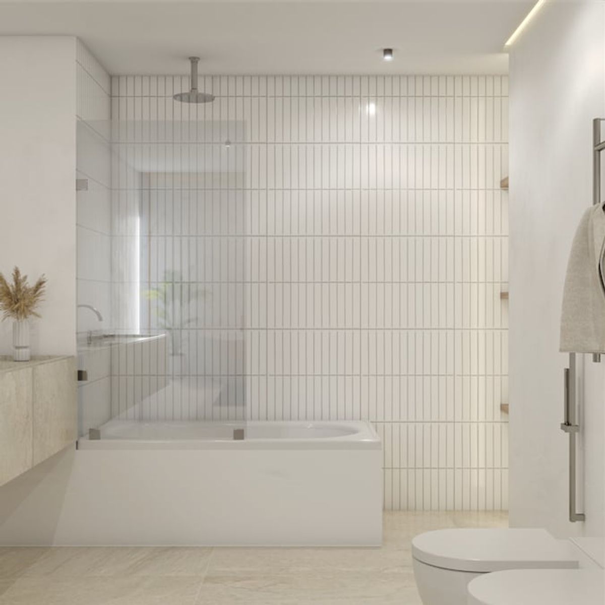 DELL ORTO - Shower Door vidrio templado 80x150 cm Herraje Inox - Civita