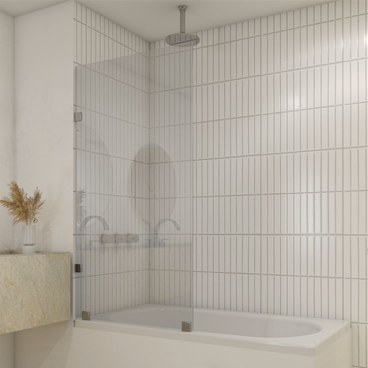 DELL ORTO - Shower Door vidrio templado 80x150 cm Herraje Inox - Civita