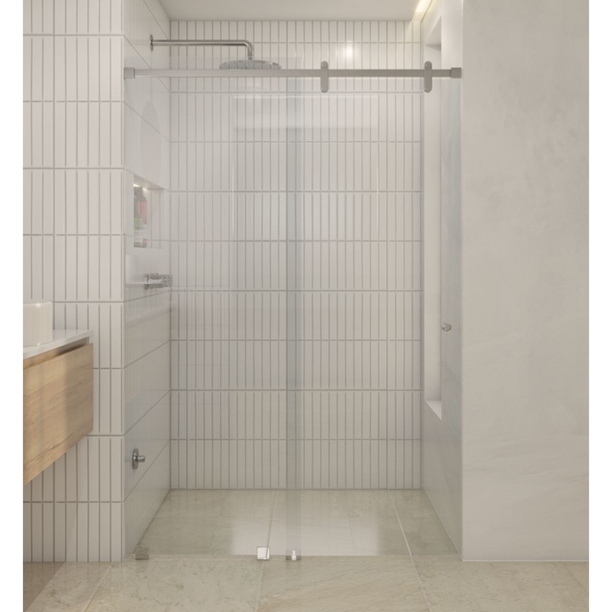 DELL ORTO - Shower door corredera vidrio templado ancho ajustable 170-180x190 cm