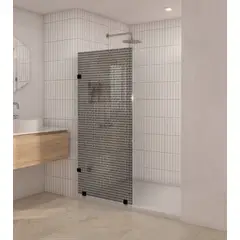 DELL ORTO - Shower Door vidrio templado con Impresión Digital 100x190 cm Negro