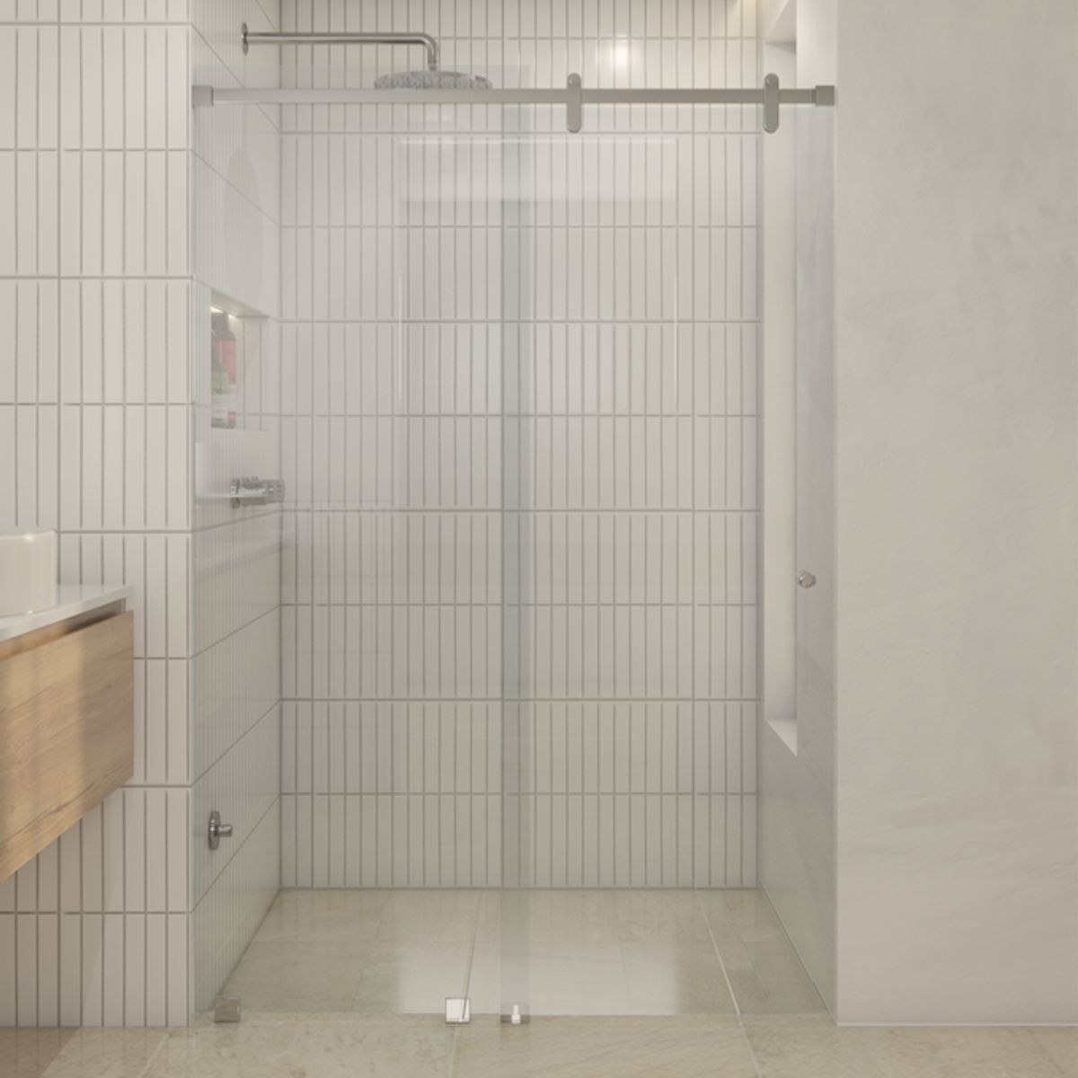 DELL ORTO - Shower door corredera vidrio templado ancho ajustable 150-160x190 cm