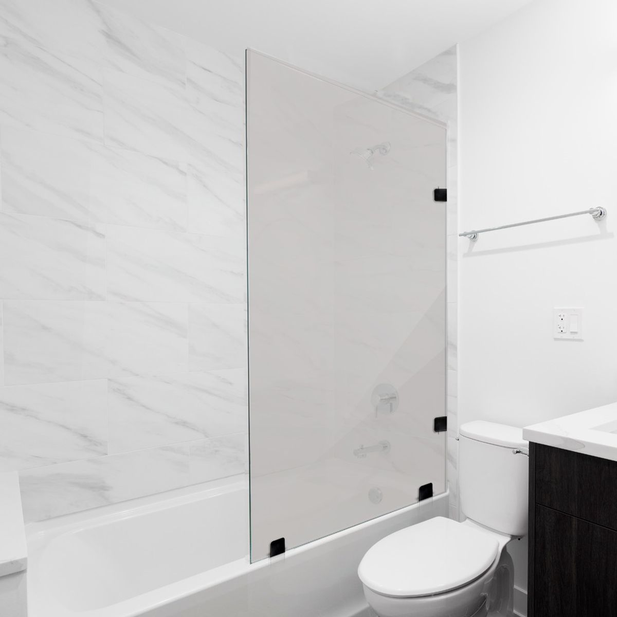 DELL ORTO - Shower Door vidrio templado con Empavonado 90x150 cm Negro