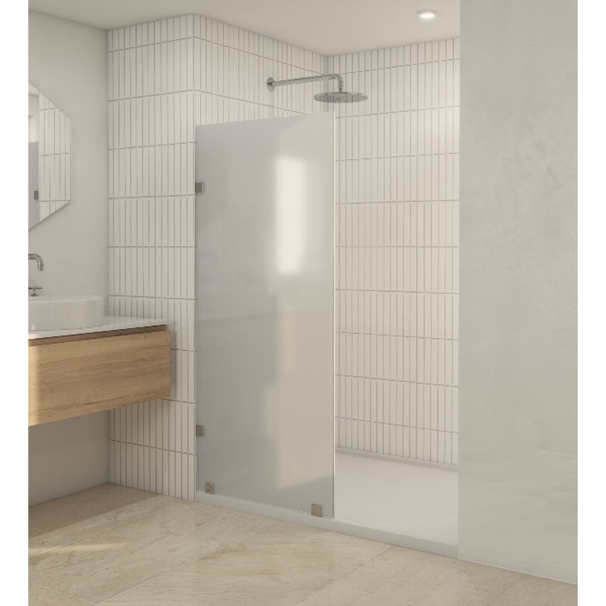 DELL ORTO - Shower Door vidrio templado con empavonado 90x190 cm Inox