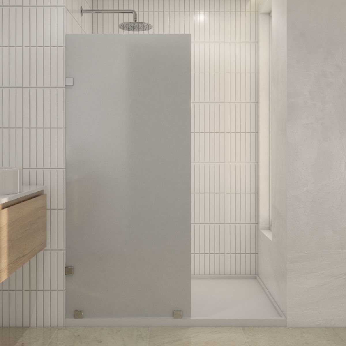 DELL ORTO - Shower Door vidrio templado con empavonado 90x190 cm Inox