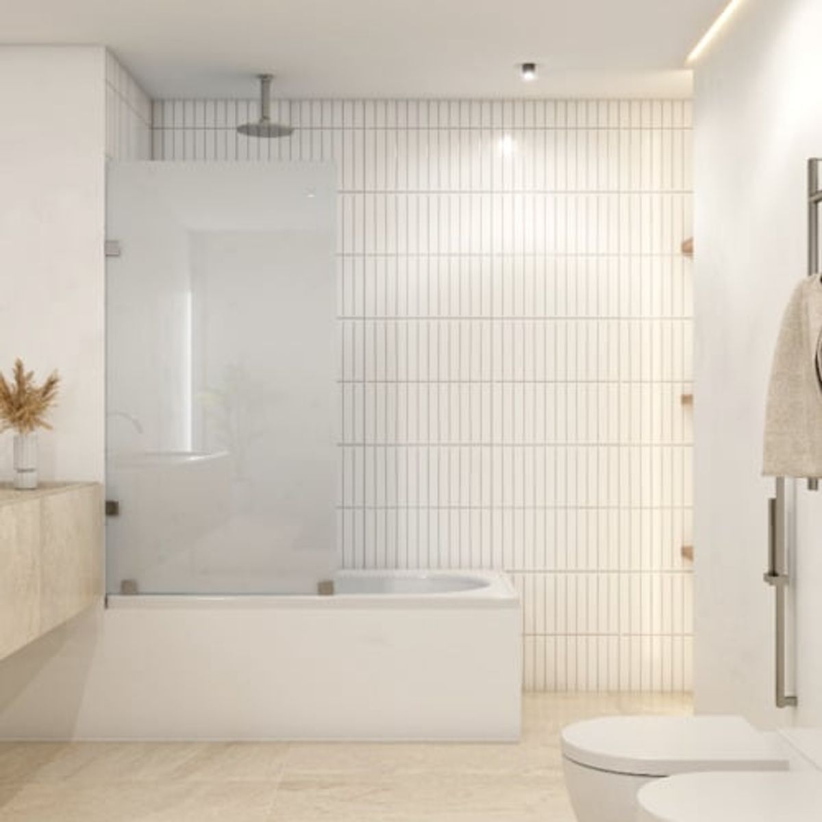 DELL ORTO - Shower Door vidrio templado con Empavonado 90x150 cm Inox