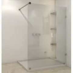 DELL ORTO - Shower Door vidrio templado 120x190 cm herraje dorado - Civita