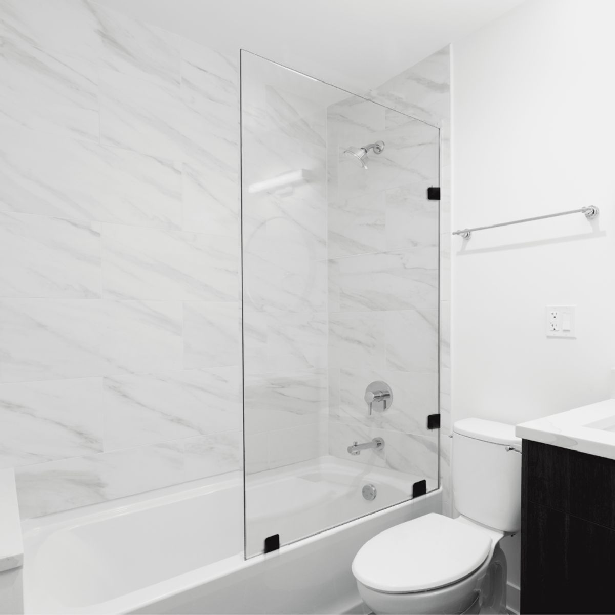 DELL ORTO - Shower Door Templado 90x150 cm - Herraje negro - Civita