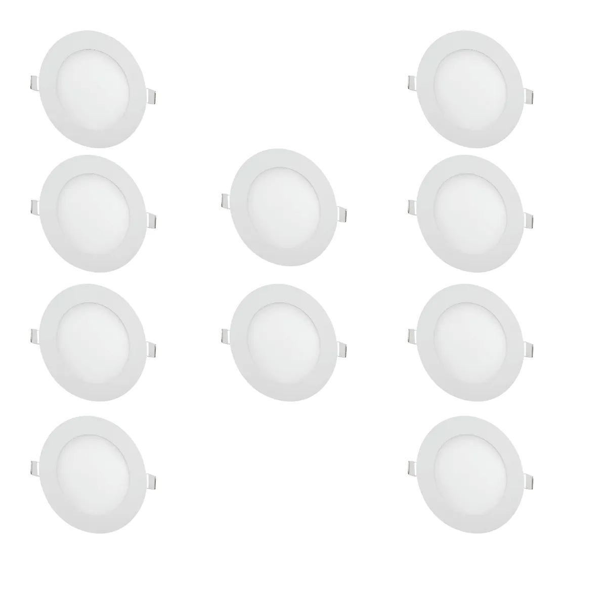 WANT - 10 Focos Panel Led 12W Redondo Embutido Luz Neutra