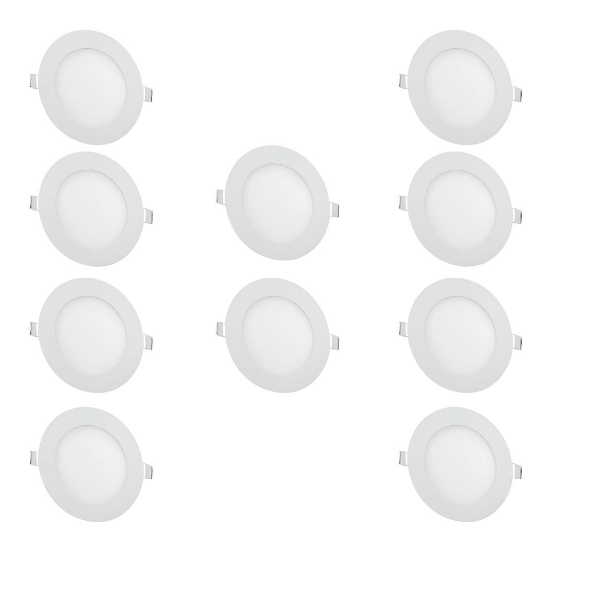 WANT - 10 Focos Panel Led 12W Redondo Embutido Luz Neutra