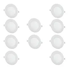 WANT - 10 Focos Panel Led 12W Redondo Embutido Luz Neutra