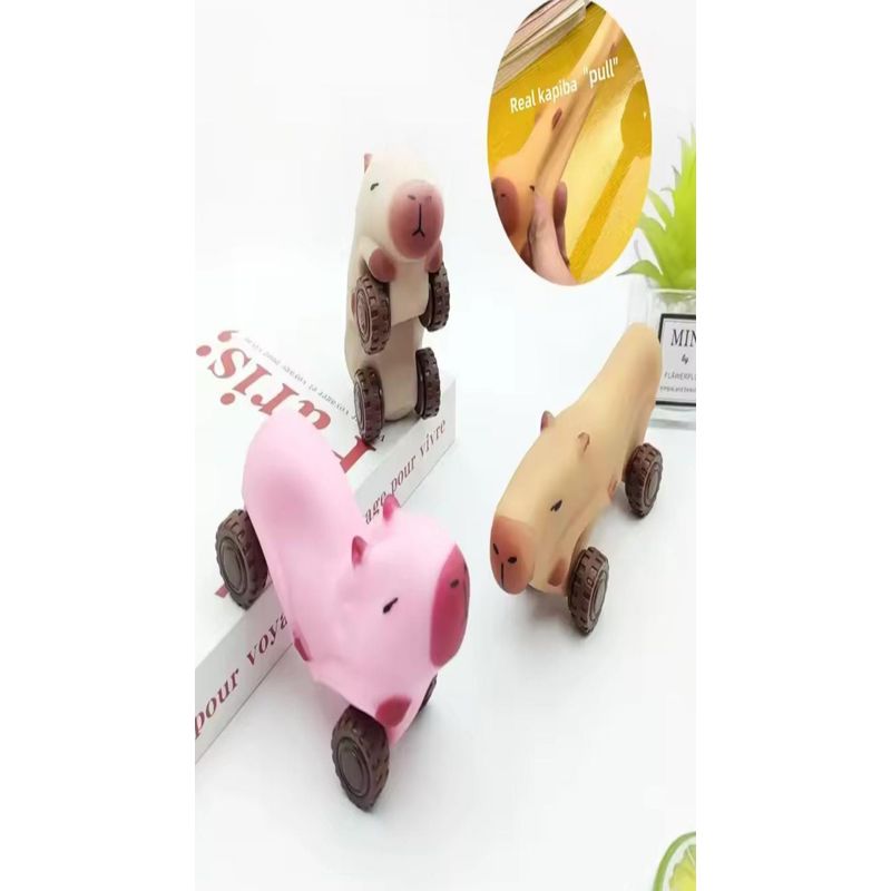 GENERICO - Carrito Capibara Squishy Juguete Flexible Capi