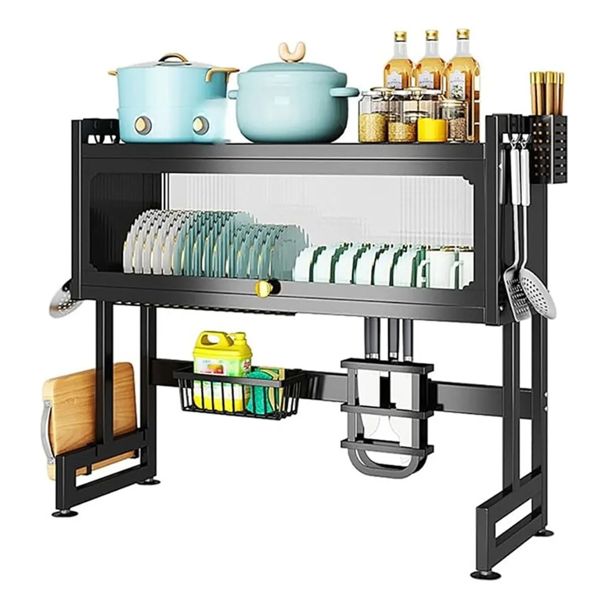 MUNDO MAGIA - Escurridor Secador Loza Platos 2 Niveles Organizador Cocina