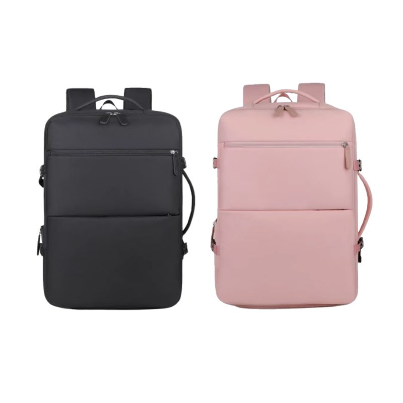 BIOV - Pack 2 Mochilas Negra y Rosada Impermeable Unisex USB