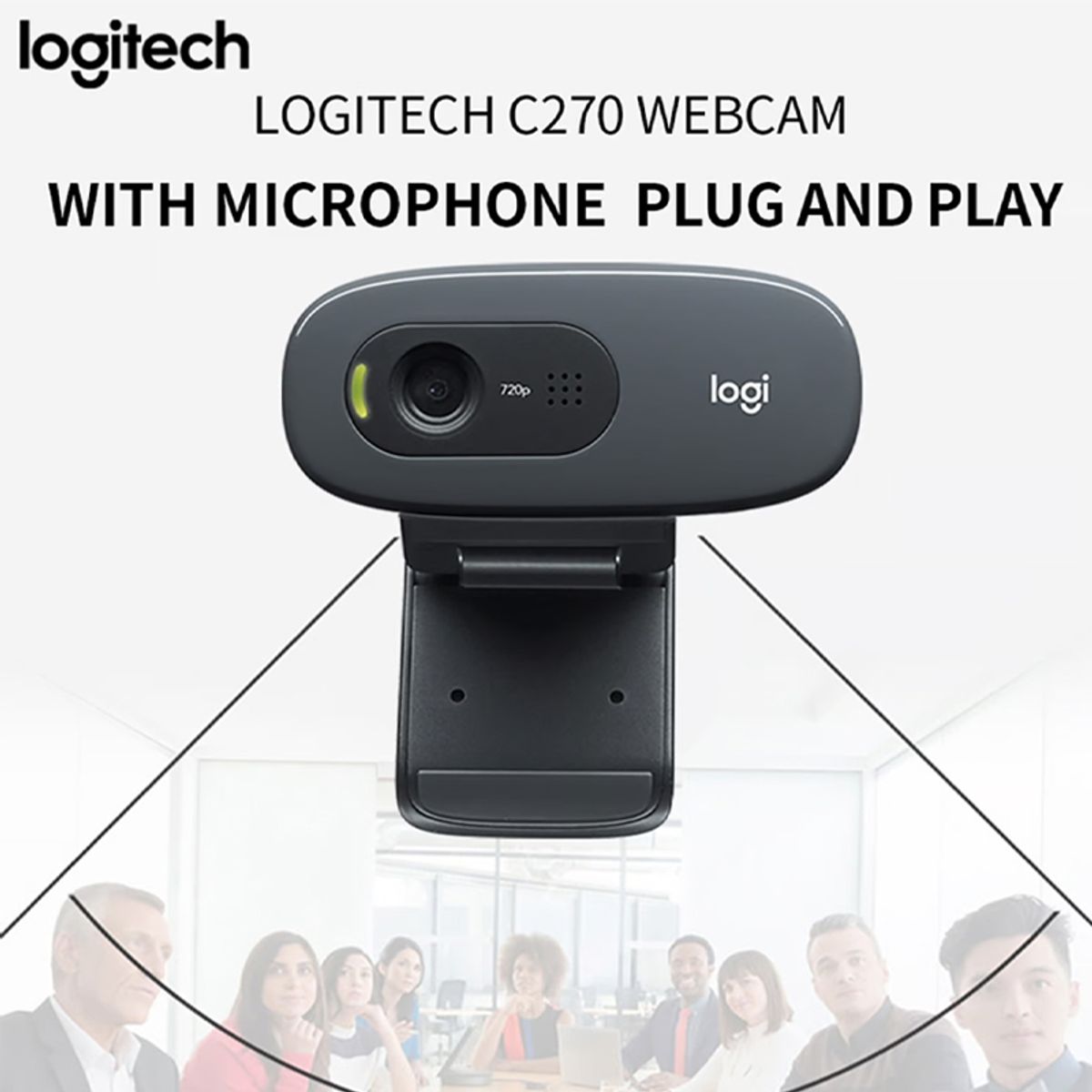 LOGITECH - Logitech C270 Camara Web  USB Con Microfono Y Estuche