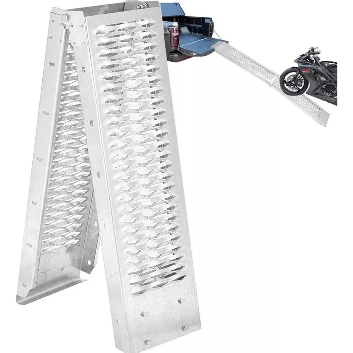 MUNDO MAGIA - Rampas Para Motocicleta Aleación Acero Carga 350kg Plegable