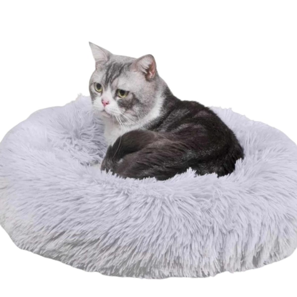 GENERICO - Cama De Felpa 60cm Para Mascotas Para Invierno Gris Claro