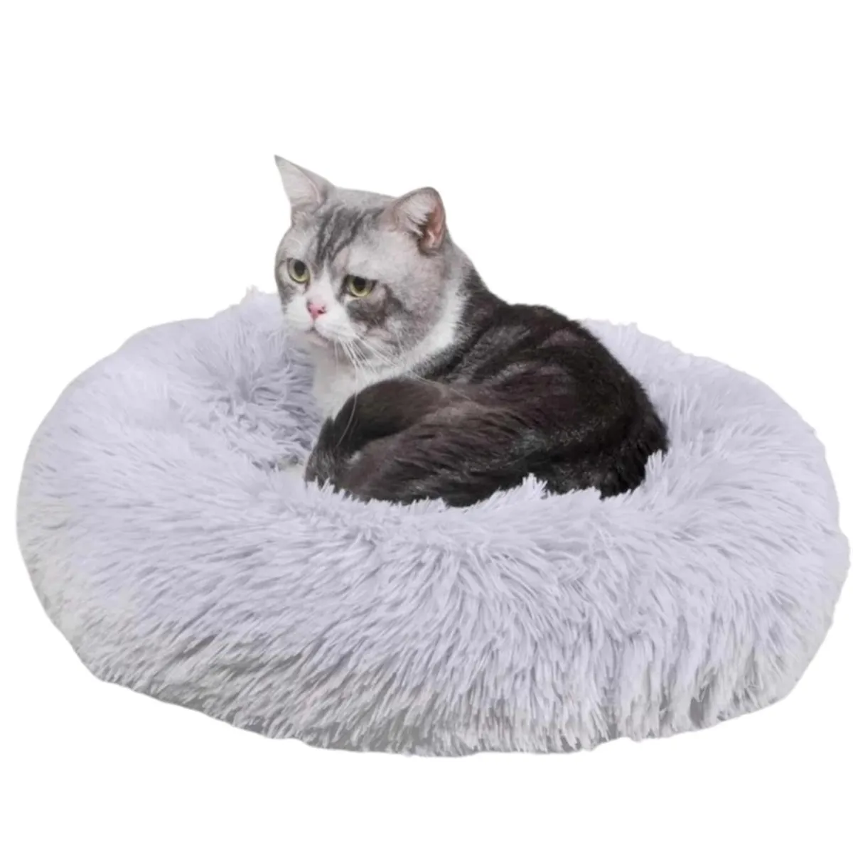 GENERICO - Cama De Felpa 60cm Para Mascotas Para Invierno Gris Claro