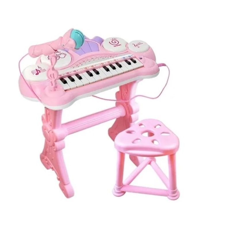 GENERICO - Piano Electrico Rosado Para Niños Musical Con Micrófono